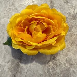 Yellow Rose Pinup Hair Flower Clip